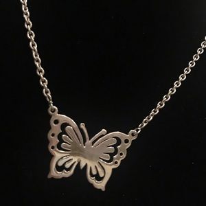 Sterling silver 16” butterfly necklace